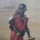 Amb el Germanet a l’Esquena. 130x98cm. (fragment d’una fotografia d’Oliver/UNICEF) Venut.